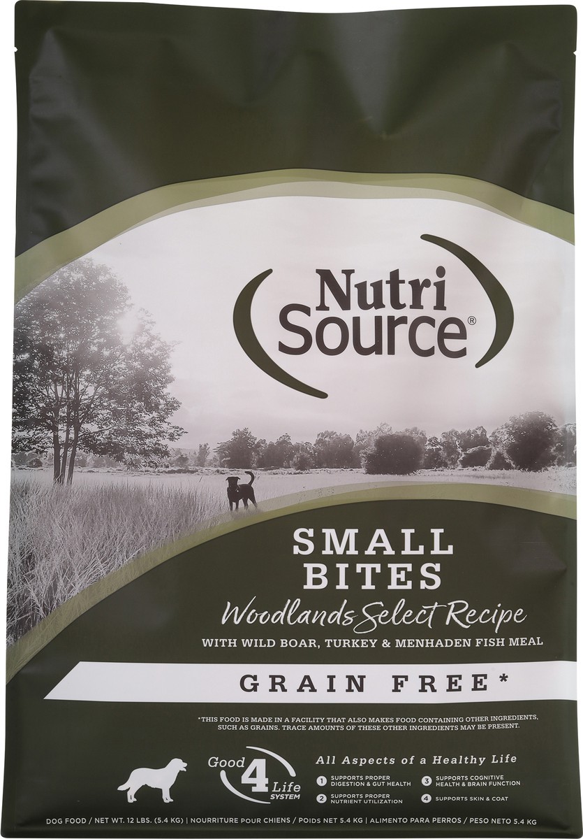 slide 14 of 15, NutriSource Grain Free Small Bites Woodlands Select Recipe Dog Food 12 lb, 192 oz