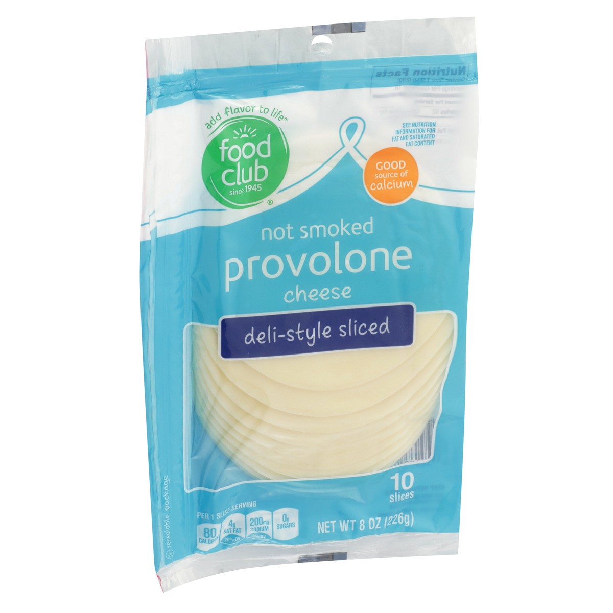 slide 2 of 9, Food Club Deli Style Cheese Provolone Thin Sliced, 8 ct; 8 oz