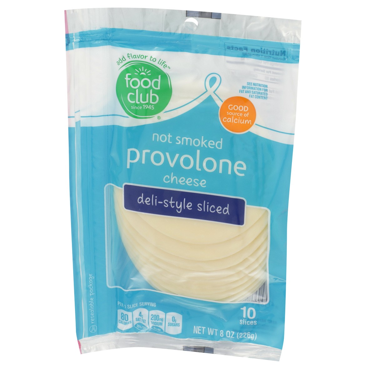 slide 3 of 9, Food Club Deli Style Cheese Provolone Thin Sliced, 8 ct; 8 oz