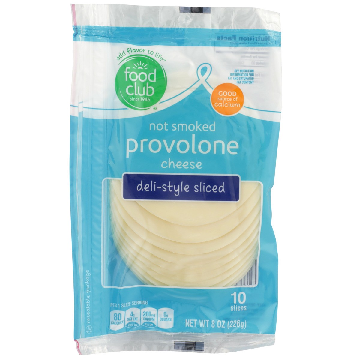 slide 8 of 9, Food Club Deli Style Cheese Provolone Thin Sliced, 8 ct; 8 oz