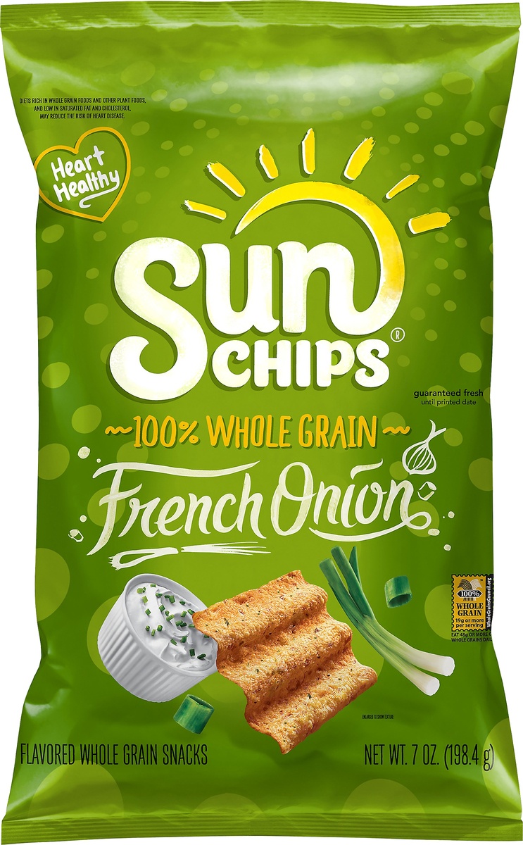 slide 4 of 5, SunChips French Onion Flavored Wholegrain Snacks, 7 oz