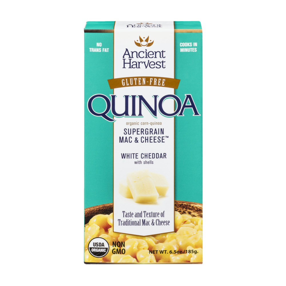 slide 1 of 4, Ancient Harvest Quinoa Supergrain Mac Cheese White Cheddar With Shells, 6 oz