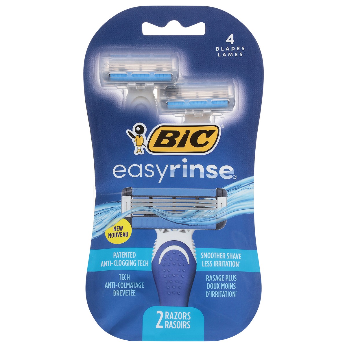 slide 1 of 9, BIC Easyrinse 4 Blades Razors 2 ea, 1 ct