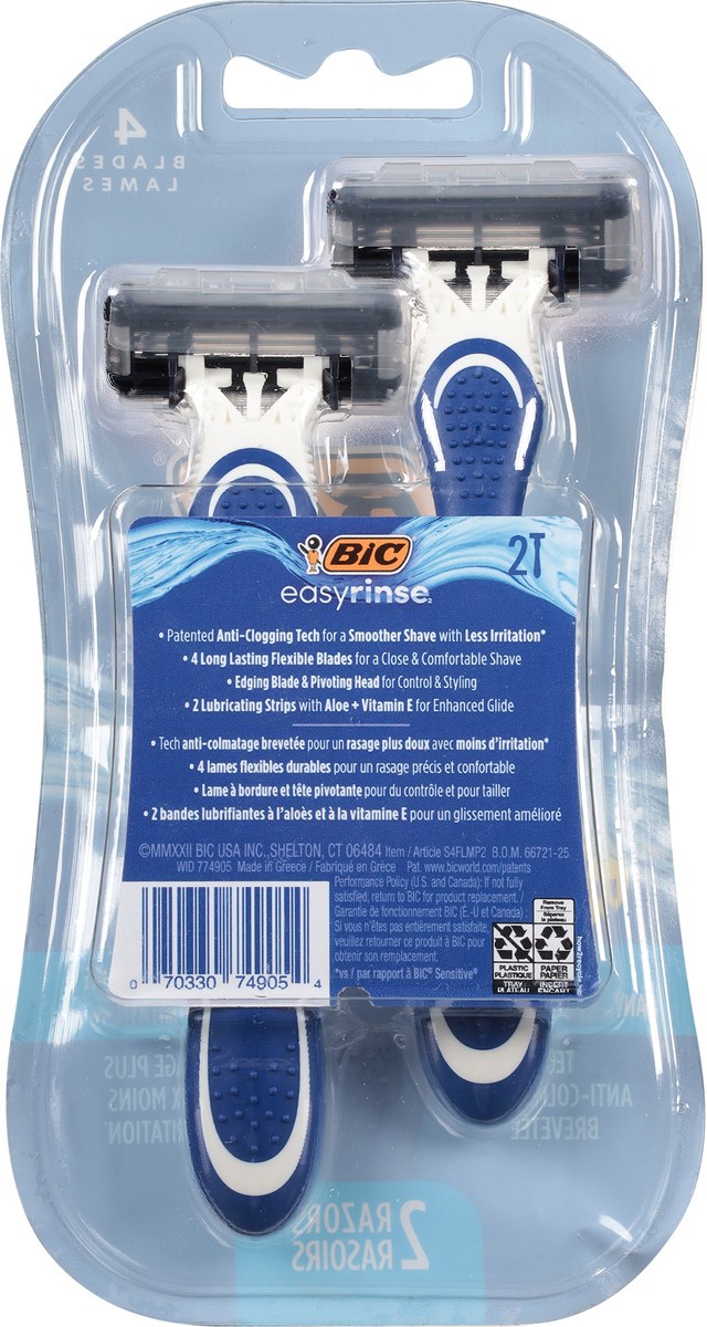 slide 5 of 9, BiC Easy Rinse Men's 4-Blade Disposable Razors - 2ct, 1 ct