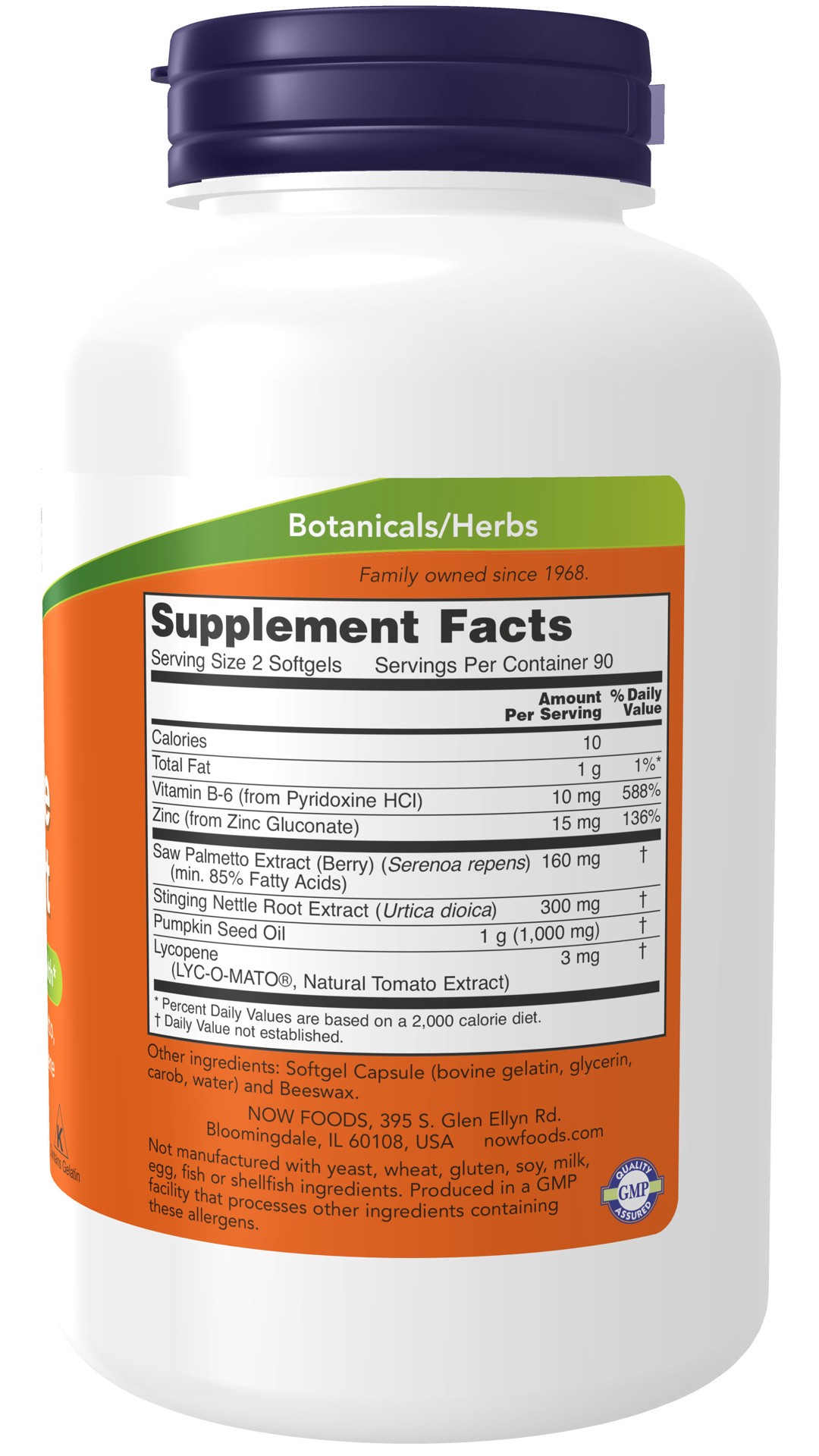 slide 3 of 4, NOW Prostate Support - 180 Softgels, 180 ct