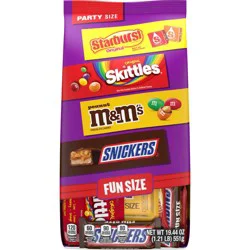 Mars M&M's, Snickers & Skittles Fun Size Chocolate Candy Variety Mix 19.44 oz Bag