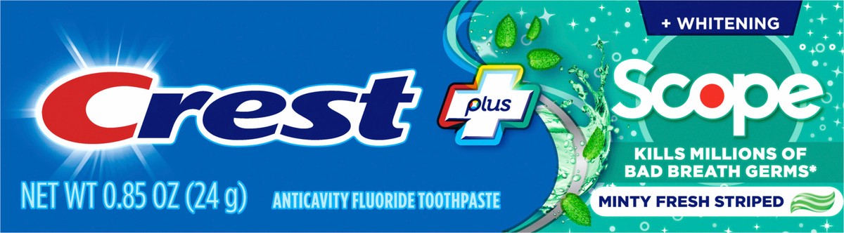 slide 8 of 8, Crest Whitening Plus Scope Toothpaste , Minty Fresh, .85 oz, 0.85 oz