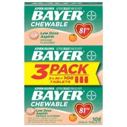 Bayer Aspirin Regimen Low Dose Chewable Orange Flavor