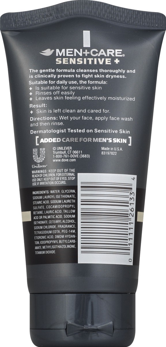 slide 3 of 3, Dove Men Care Face Sensitive, 5 oz