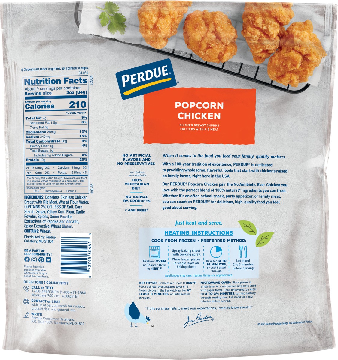 slide 2 of 3, Perdue Popcorn Chicken - Frozen - 26oz, 26 oz