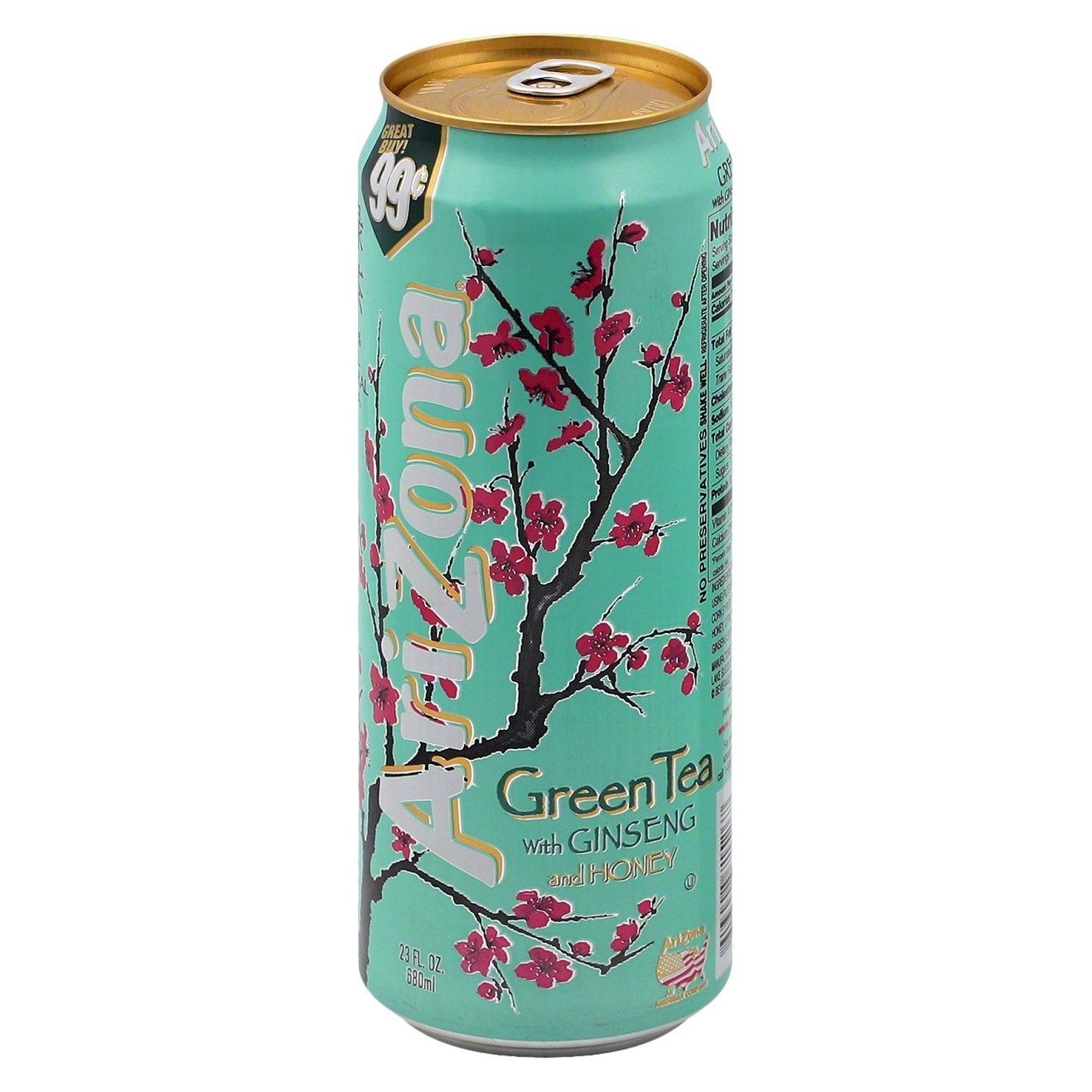 slide 1 of 4, Arizona Green Tea with Ginseng and Honey - 23 fl oz Can, 