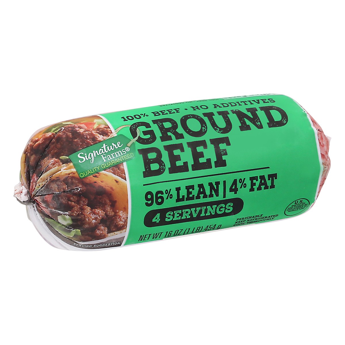 slide 2 of 11, Signature Farms Ground Beef 96% Lean 4% Fat Chub - 16 Oz, 16 oz