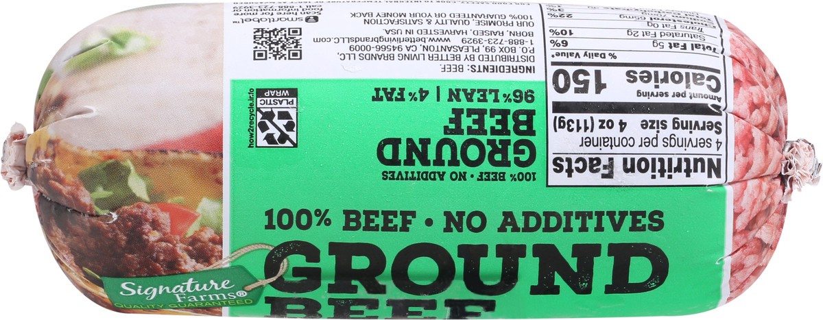 slide 6 of 11, Signature Farms Ground Beef 96% Lean 4% Fat Chub - 16 Oz, 16 oz