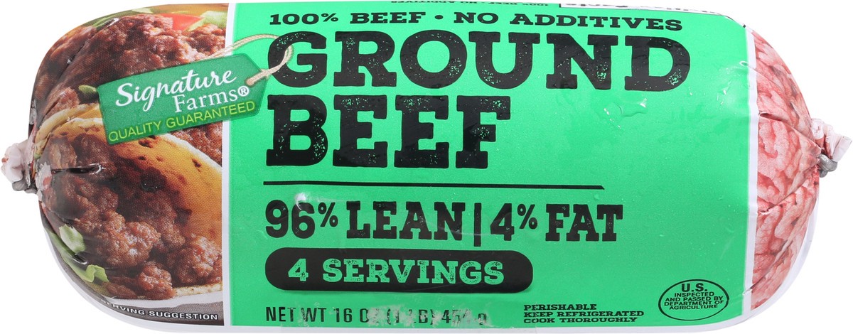 slide 9 of 11, Signature Farms Ground Beef 96% Lean 4% Fat Chub - 16 Oz, 16 oz