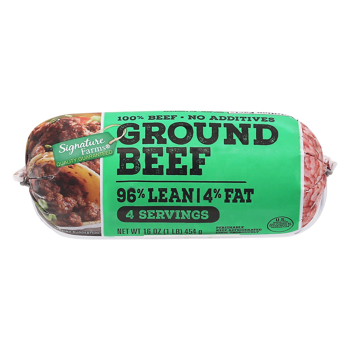 slide 11 of 11, Signature Farms Ground Beef 96% Lean 4% Fat Chub - 16 Oz, 16 oz