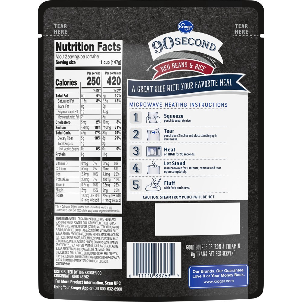 slide 2 of 2, Kroger 90 Second Red Beans & Rice, 8.8 oz