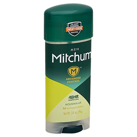 slide 1 of 1, Mitchum Anti-Perspirant & Deodorant For Men Gel Mountain Air, 3.4 oz