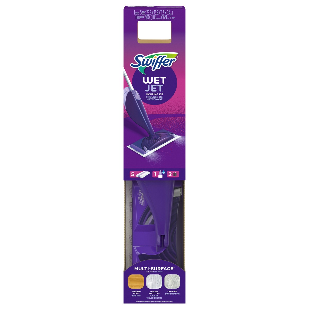 slide 1 of 2, Swiffer WetJet Mop Starter Kit (1 Spray Mop, 5 Mopping Pads, 1 Floor Cleaner Liquid Solution), 1 ct