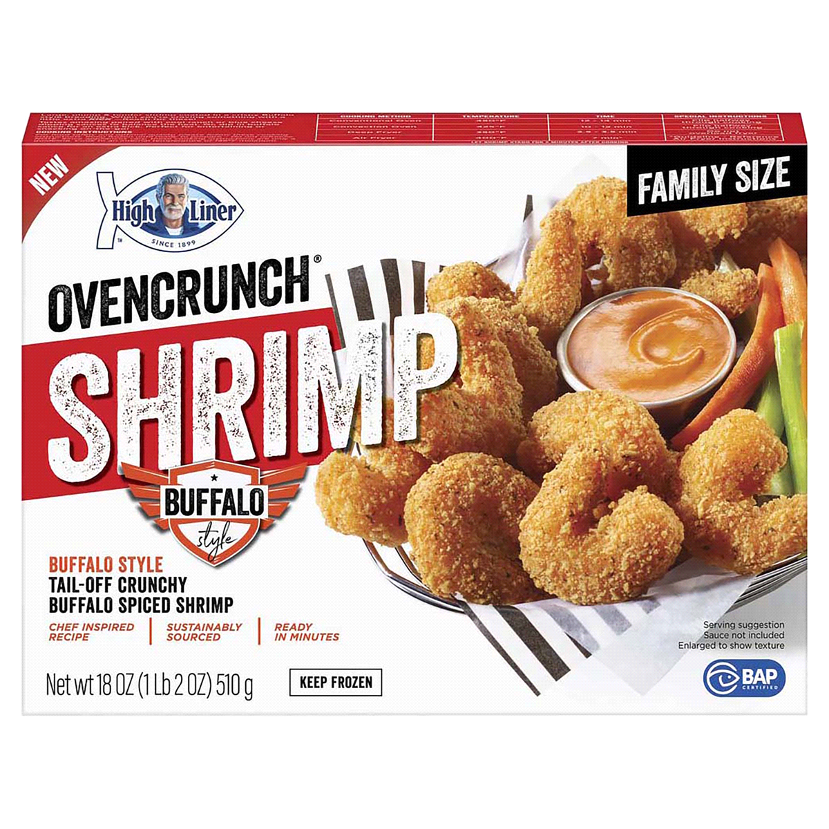 slide 1 of 1, High Liner Oven Crunch Buffalo Shrimp - Frozen, 18 oz