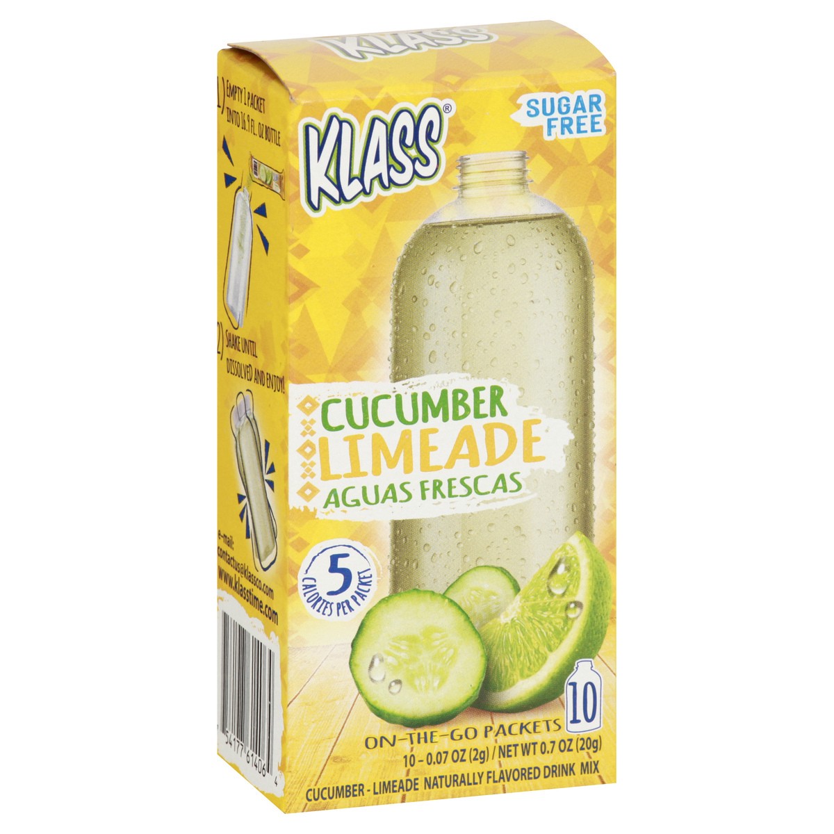 slide 8 of 13, Klass Aguas Frescas, Cucumber Limeade, On The Go Packets- 0.7 oz, 0.7 oz