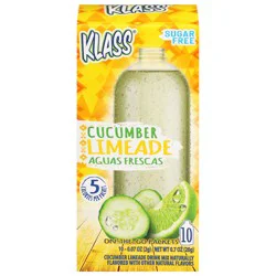 Klass Aguas Frescas Sugar Free Cucumber Limeade Drink Mix - 10 - 0.07 oz On-The-Go Packets
