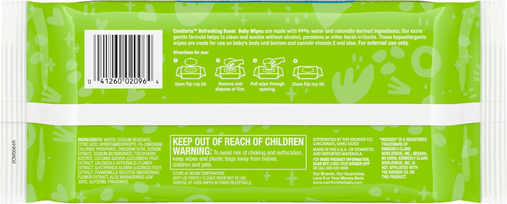 slide 2 of 4, Comforts Refreshing Scent Baby Wipes, 64 ct