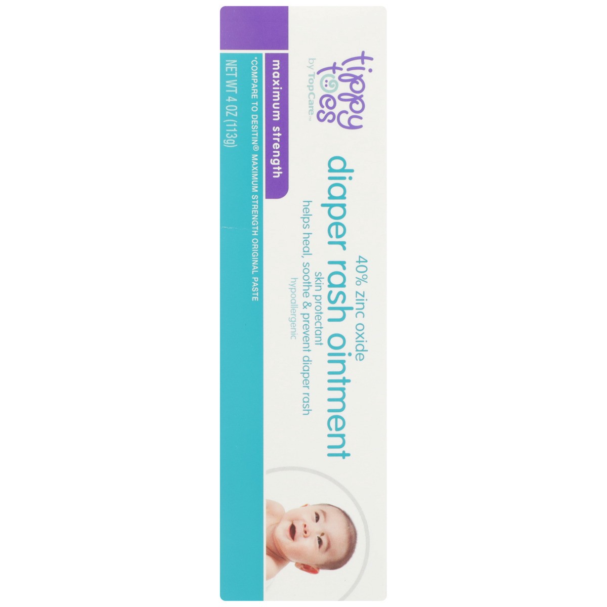 slide 7 of 10, Tippy Toes Maximum Strength Diaper Rash Zinc Oxide 40% Ointment, 4 oz