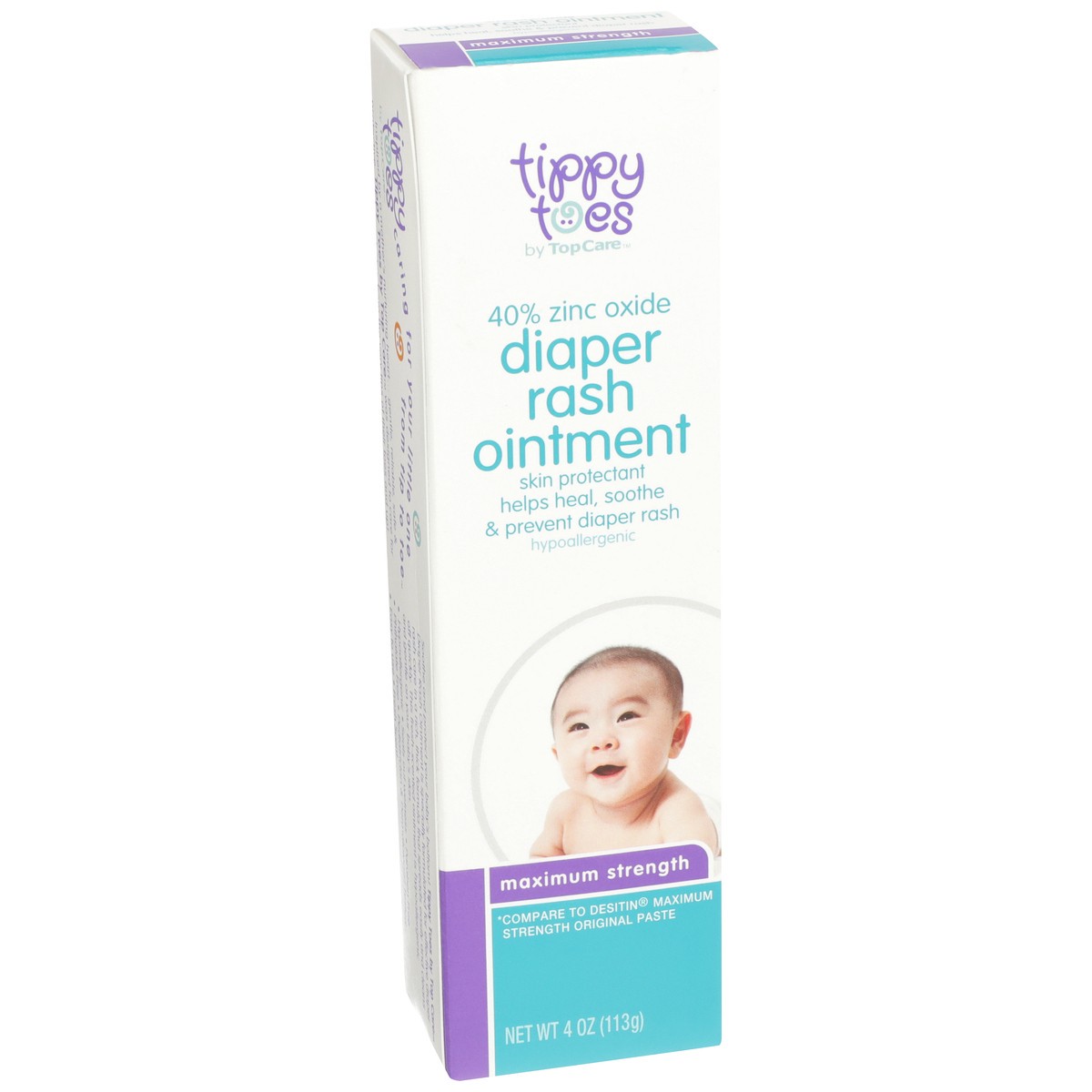 slide 4 of 10, Tippy Toes Maximum Strength Diaper Rash Zinc Oxide 40% Ointment, 4 oz