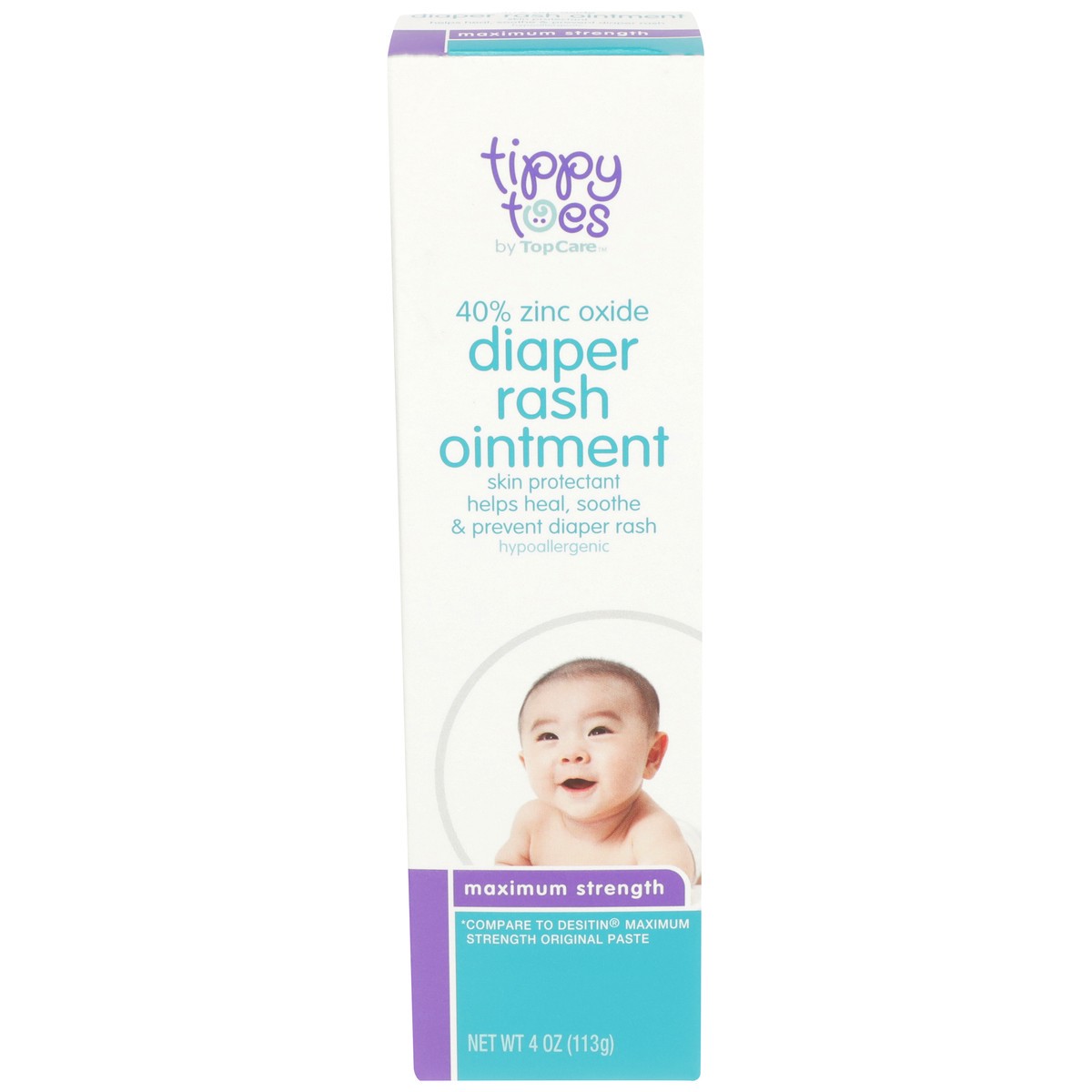 slide 1 of 10, Tippy Toes Maximum Strength Diaper Rash Zinc Oxide 40% Ointment, 4 oz