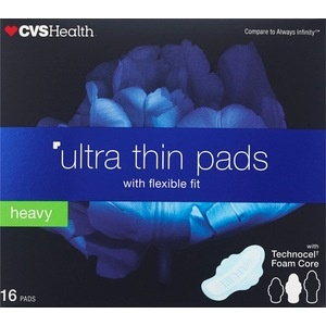 slide 1 of 1, CVS Health Ultra Thin Heavy Pads, 16 ct