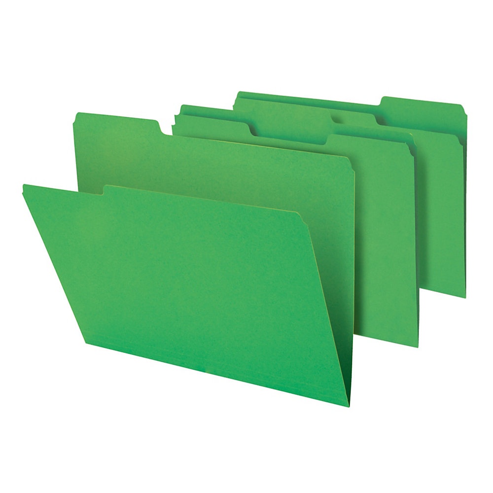 slide 1 of 1, Office Depot Brand Heavy-Duty File Folders, 3/4'' Expansion, Letter Size, Green, Pack Of 18 Folders, 18 ct