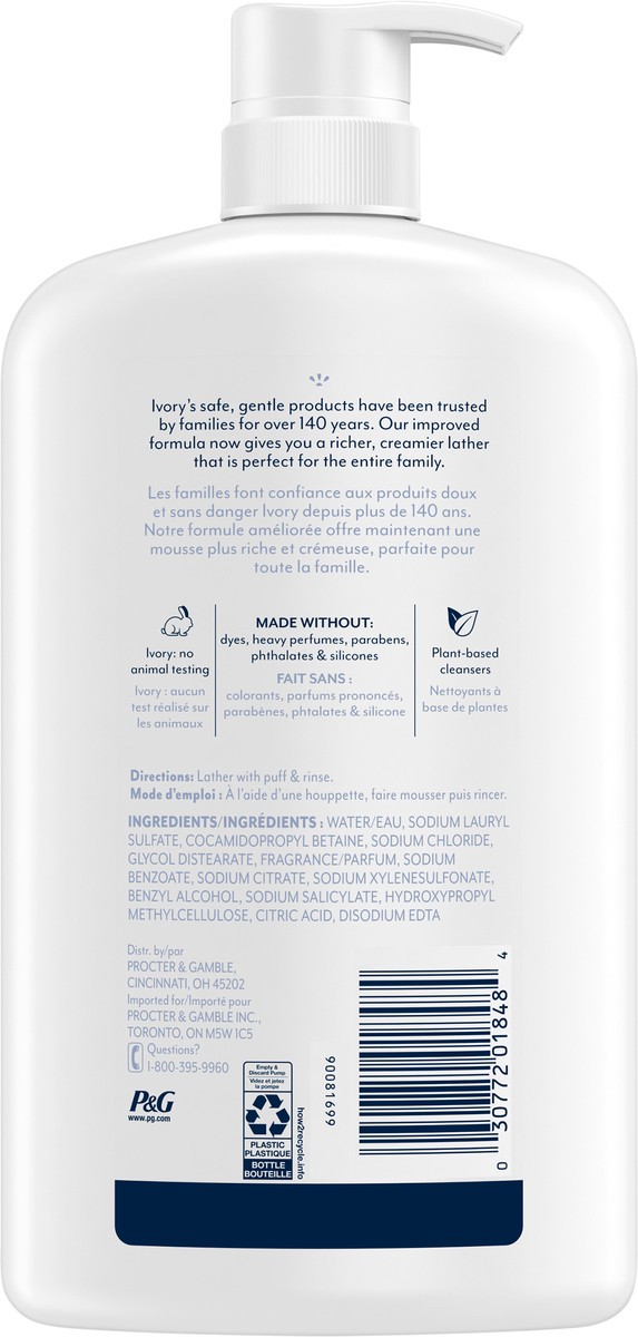 slide 2 of 3, Ivory Gentle Body Wash, Water Lily Scent, 35oz, 35 fl oz