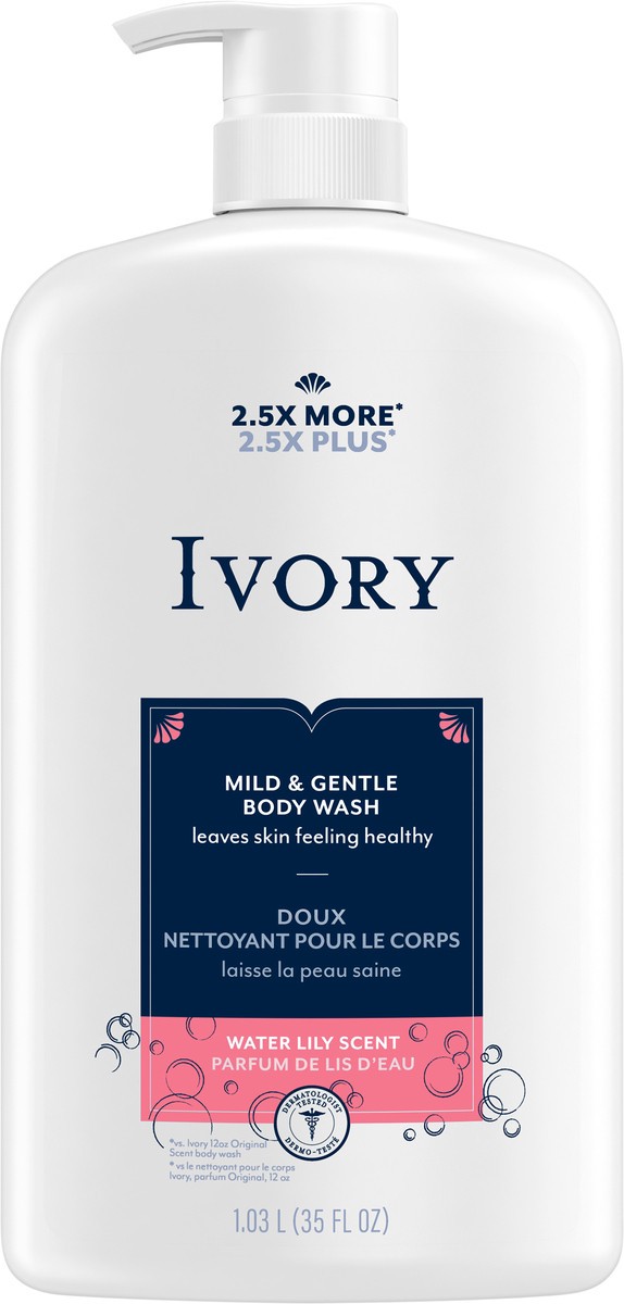 slide 3 of 3, Ivory Gentle Body Wash, Water Lily Scent, 35oz, 35 fl oz