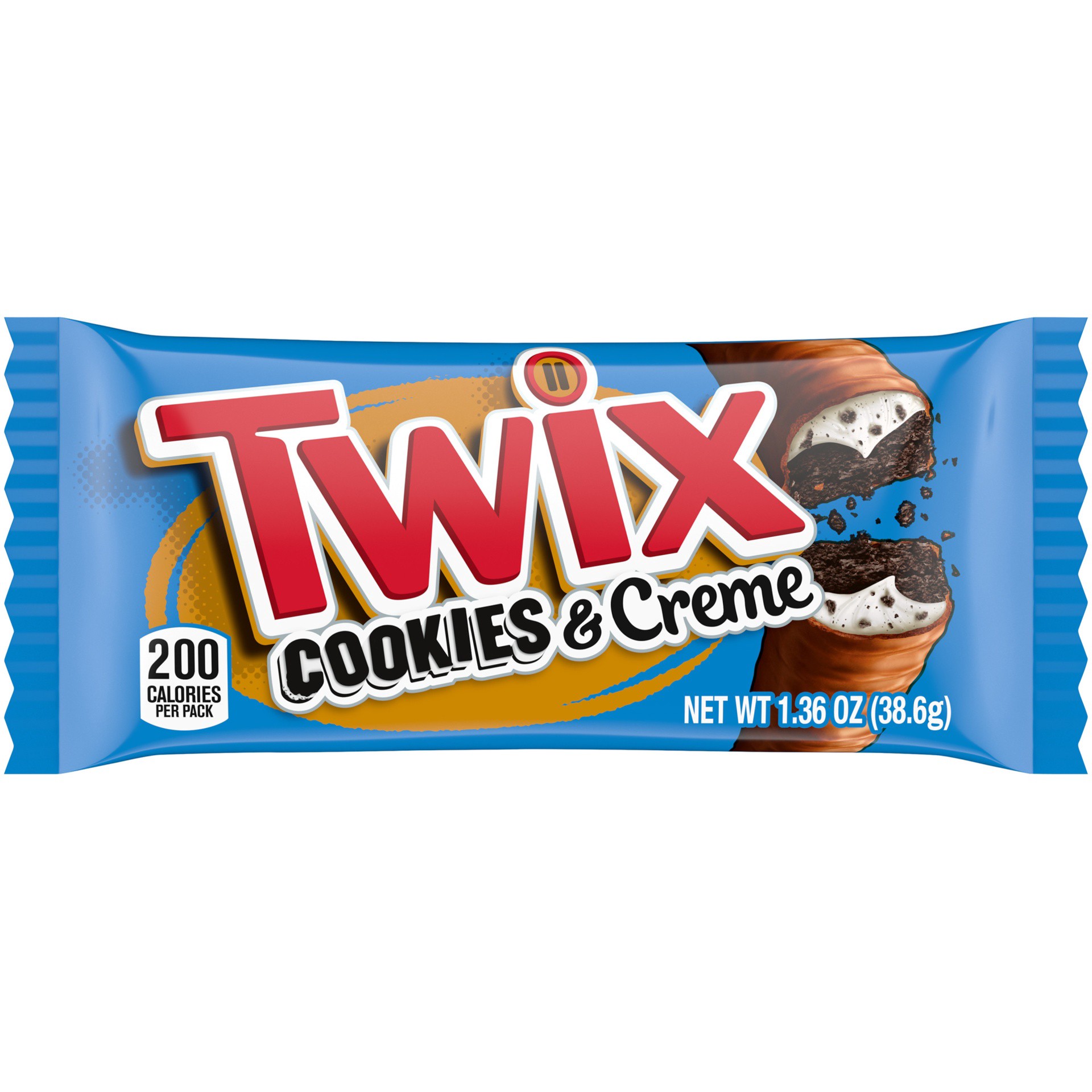 slide 1 of 5, TWIX Cookies & Cream Chocolate Candy Bar, Full Size, 1.36 oz, 1.36 oz