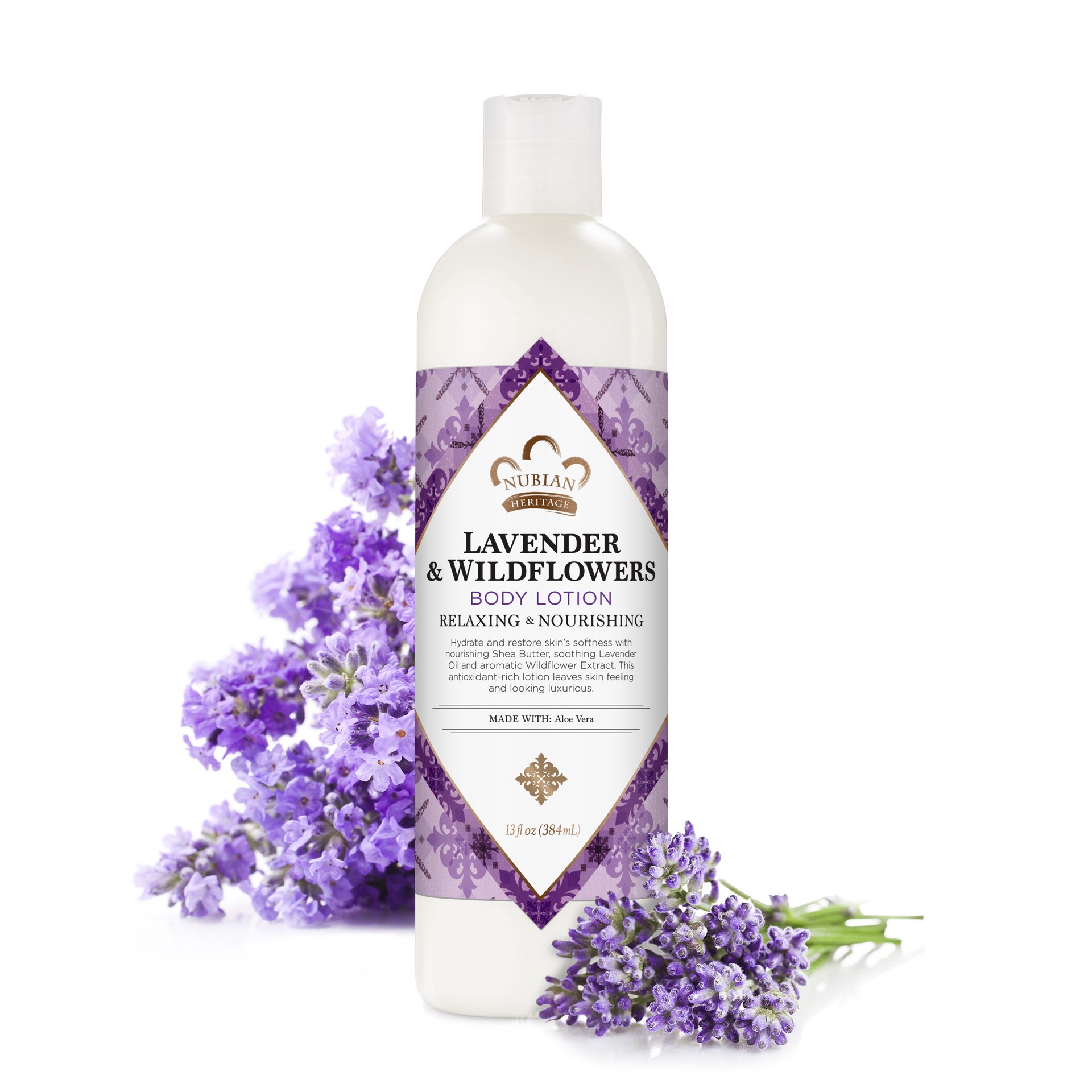 slide 1 of 2, Nubian Heritage Body Lotion Lavender & Wildflowers, 13 oz, 13 oz