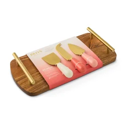 CORE BAMBOO Bklyn Steel A/c Cheese Set Pink