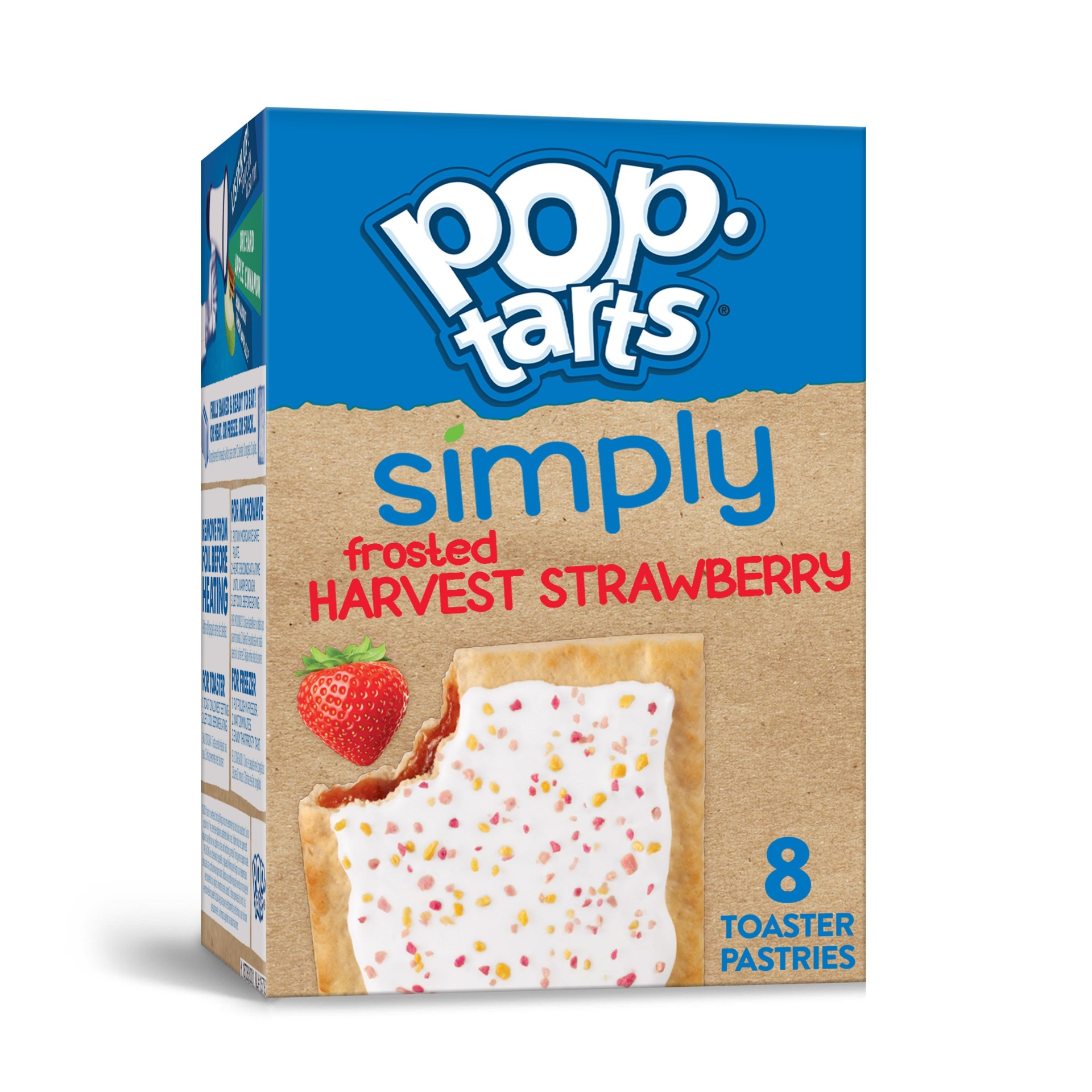 slide 1 of 7, Kellogg's Simply Pop-Tarts Toaster Pastries, Non-GMO Project Verified, Frosted Harvest Strawberry, 13.5 oz