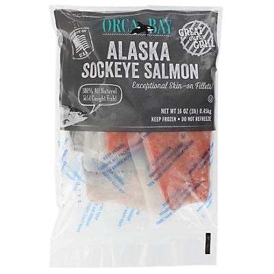 slide 1 of 1, Orca Bay Alaskan Sockeye Salmon Fillets, Skin-On, 16 oz