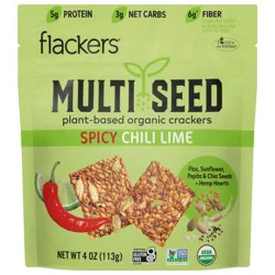 Doctor in the Kitchen Flackers Organic Plant-Based Multi Seed Spicy Chili Lime Crackers 4 oz