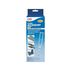 slide 1 of 1, CVS Health Adjustable Crutch Accessory Kit Gray, 1 ct
