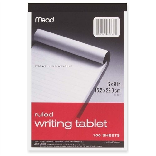 slide 1 of 1, Mead Ruled Writing Tablet, 100 ct