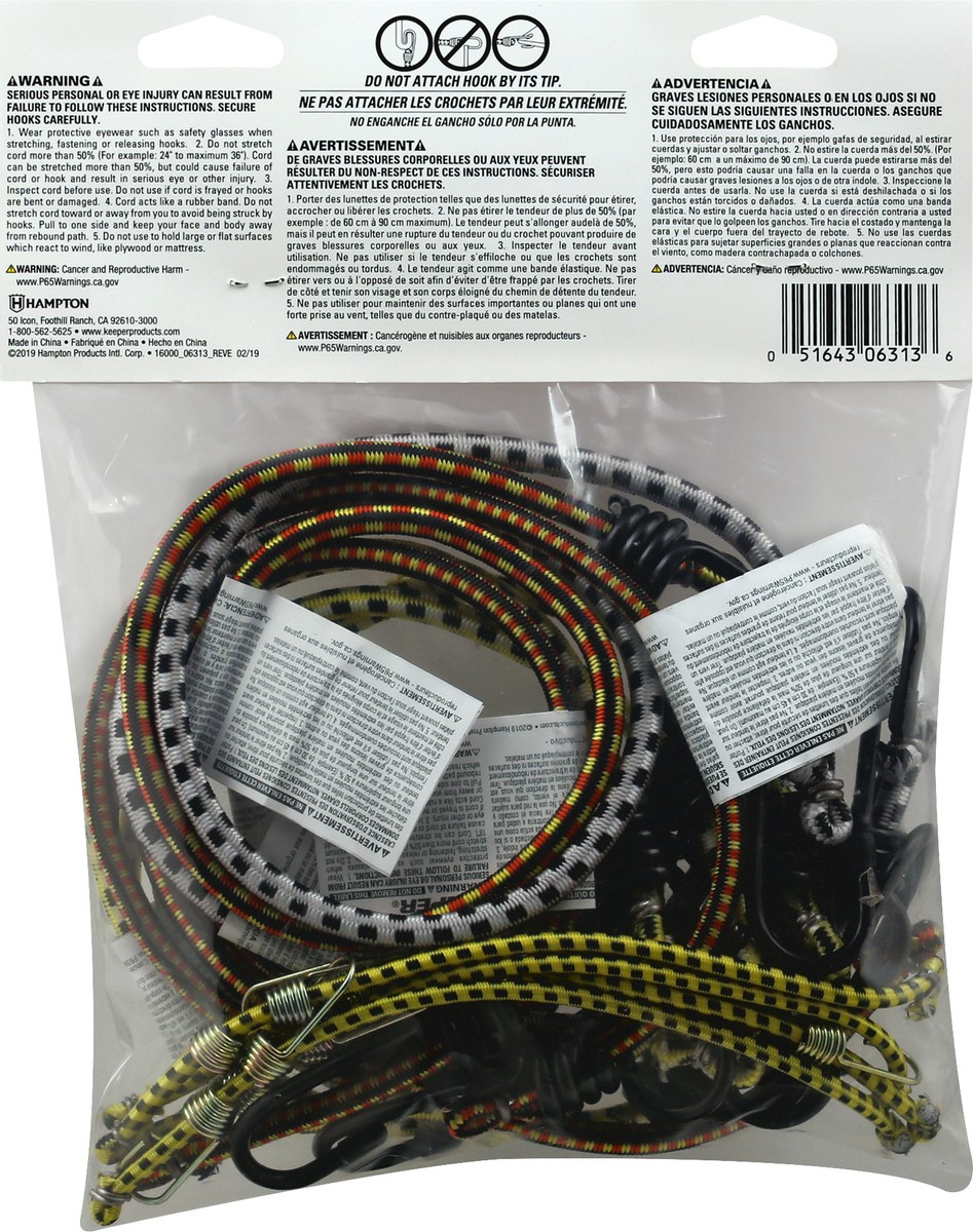 slide 3 of 7, Keeper Assorted Bungee Cord, 12 ct