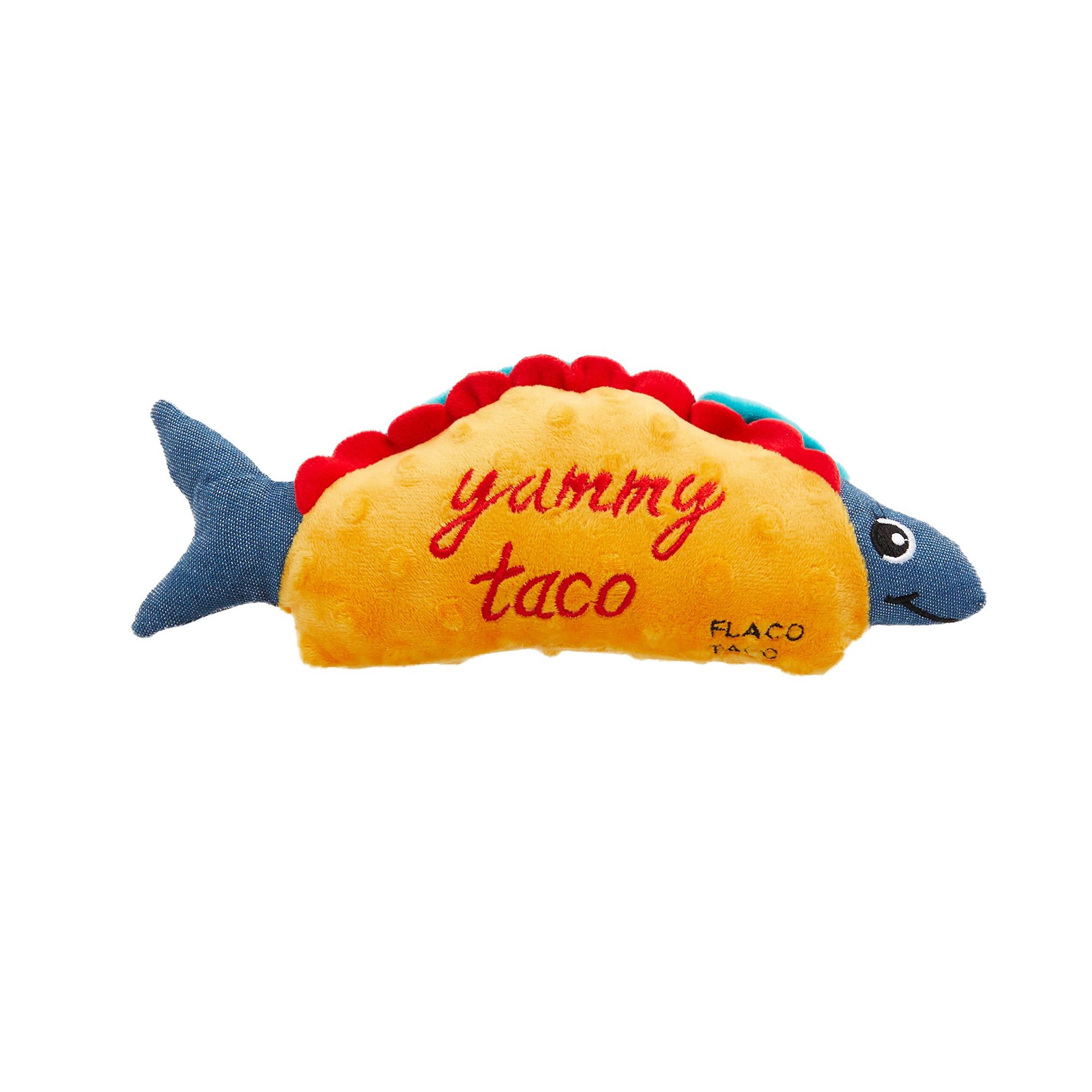 Fish taco shop dog toy