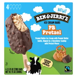 Ben & Jerry''s PB Pretzel Ice Cream Bars 4 - 2.5 fl oz Bars