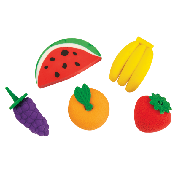 slide 1 of 1, Office Depot Brand Pencil Erasers, Fruit Basket, Pack Of 4, 4 ct