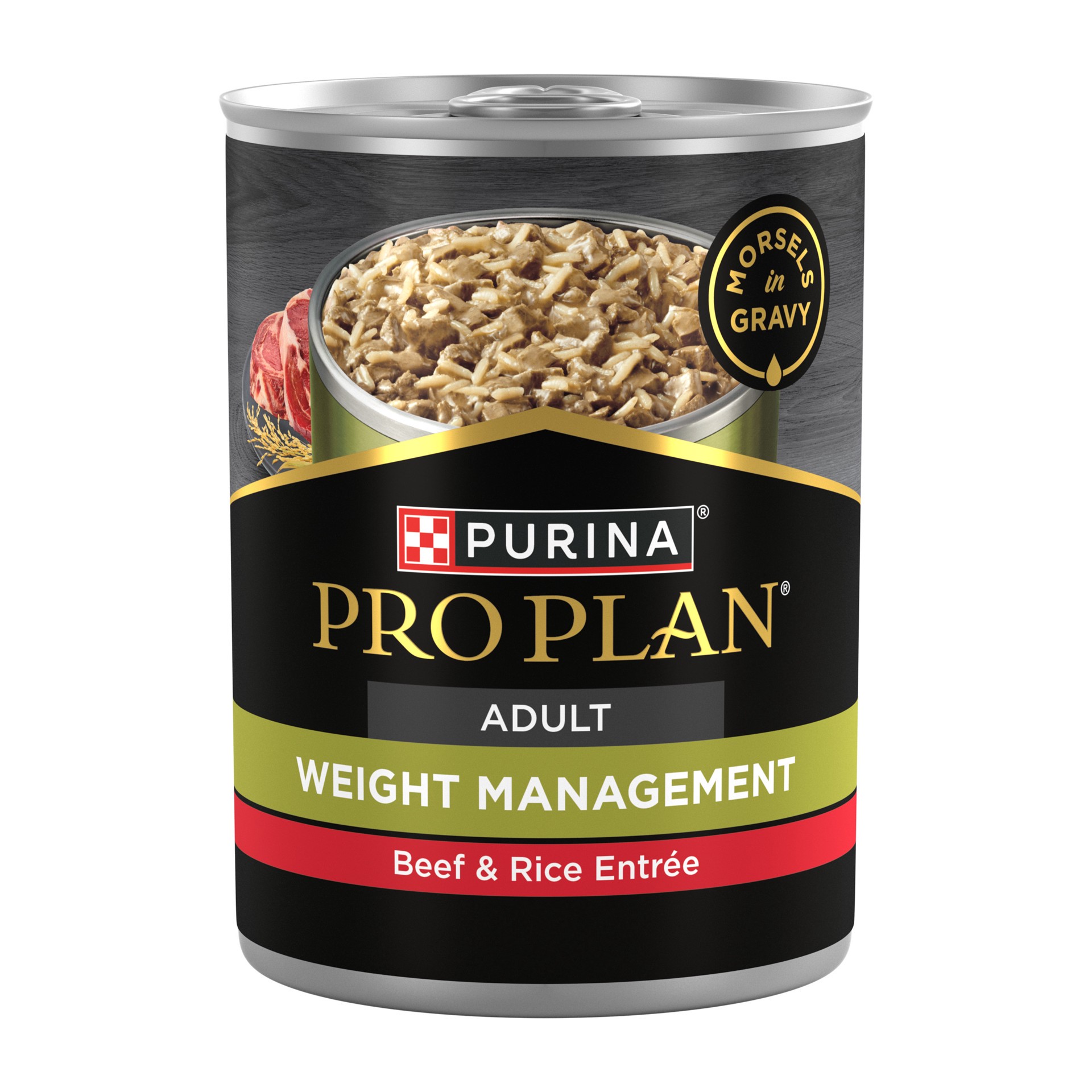 slide 1 of 8, Purina Pro Plan Weight Management Wet Dog Food Beef and Rice Entree in Gravy, 13 oz
