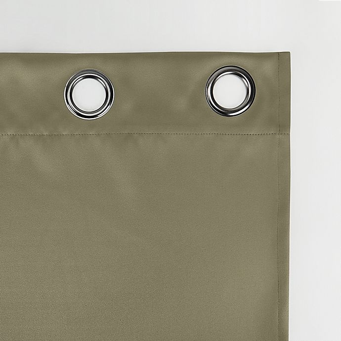 slide 9 of 10, Sun Zero Oslo Extreme Total Blackout Grommet Window Curtain Panel - Olive Green, 63 in