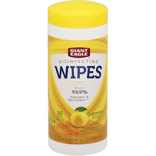 slide 1 of 1, Giant Eagle Lemon Scent Disinfecting Wipes, 35 ct