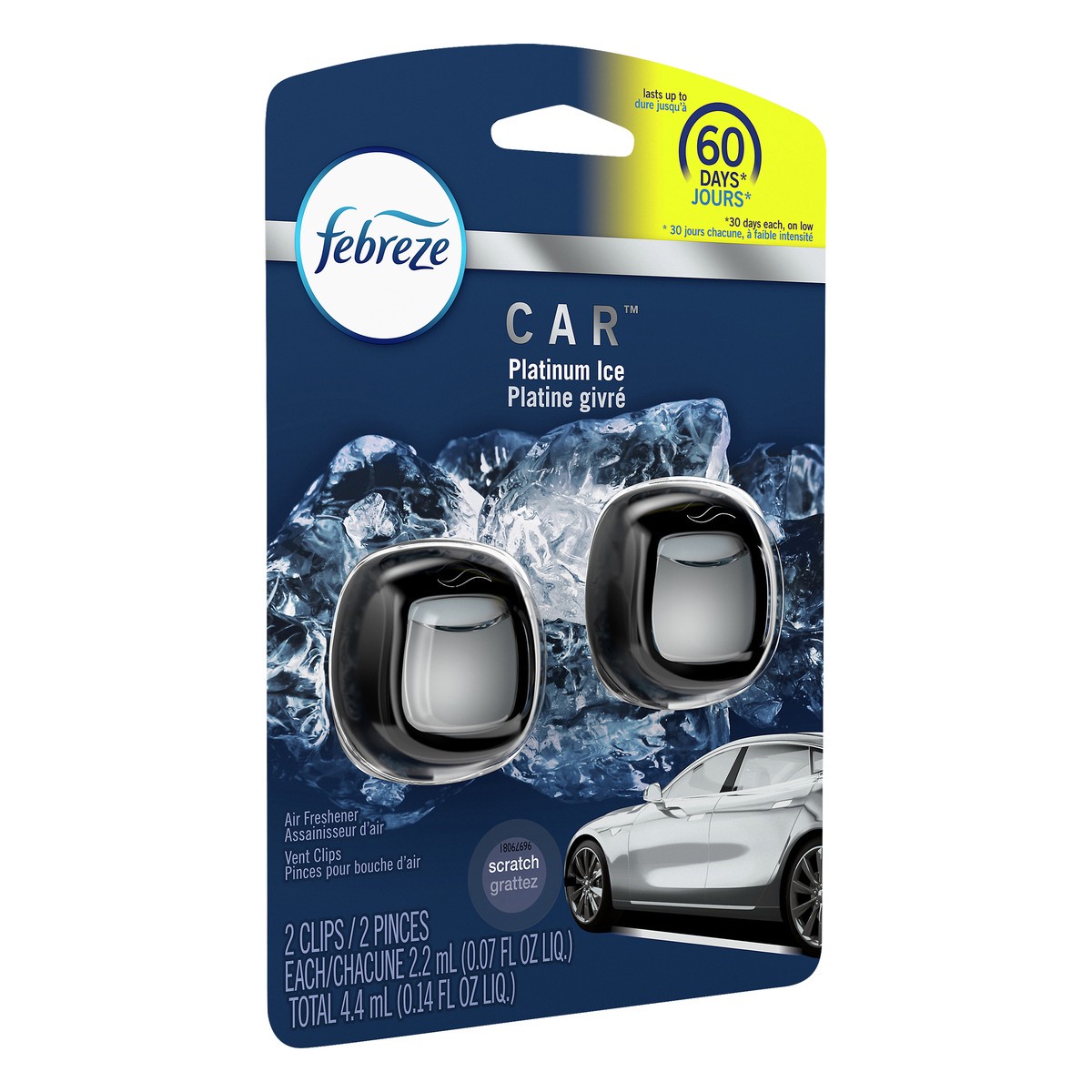 slide 2 of 4, Febreze Car 2 Pack Vent Clips Platinum Ice Air Freshener 2 ea, 2 ct