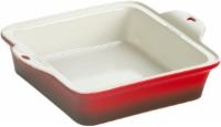 slide 1 of 1, Lodge Square Stoneware Baking Dish - Red/White, 8 in x 8 in